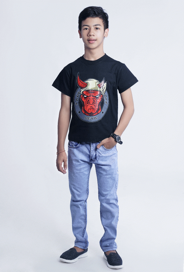 Devil  Design Kid T-shirt (Black)